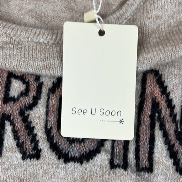 See U Soon Beige Long Sleeved Crewneck Sweater - Picture 4 of 11